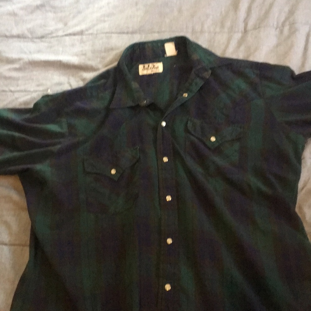 Country western vintage short sleeve dress shirt